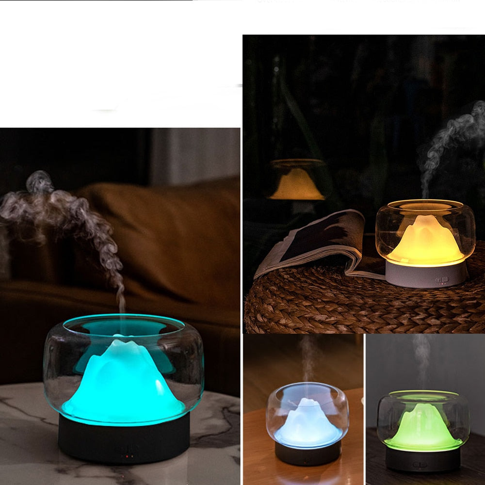 Mountain View Diffuser with Warm Color Led Light Humidifier