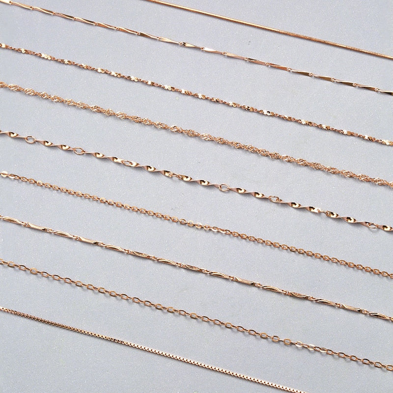 925 Sterling Silver Water-wave Snake Box Chain