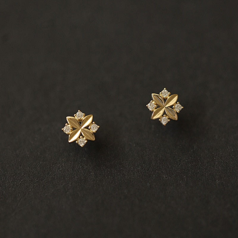 925 Sterling Silver Zircon Crystal Stud Earrings