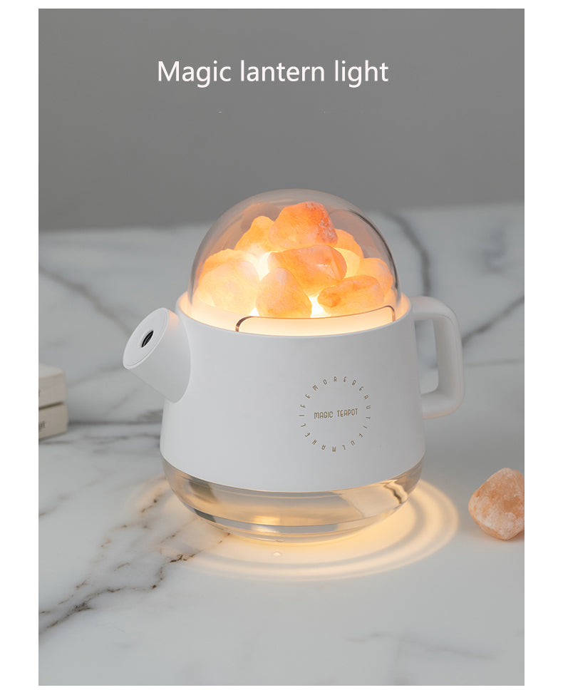 Portable Crystal Aromatheraphy Teapot Humidifier with LED Lamp