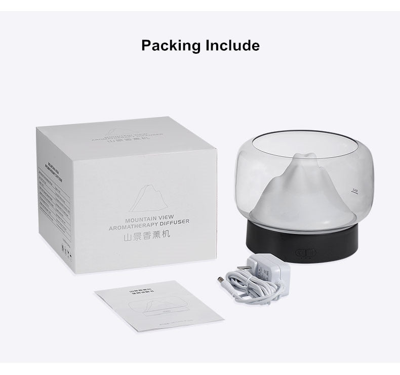 Mountain View Diffuser with Warm Color Led Light Humidifier