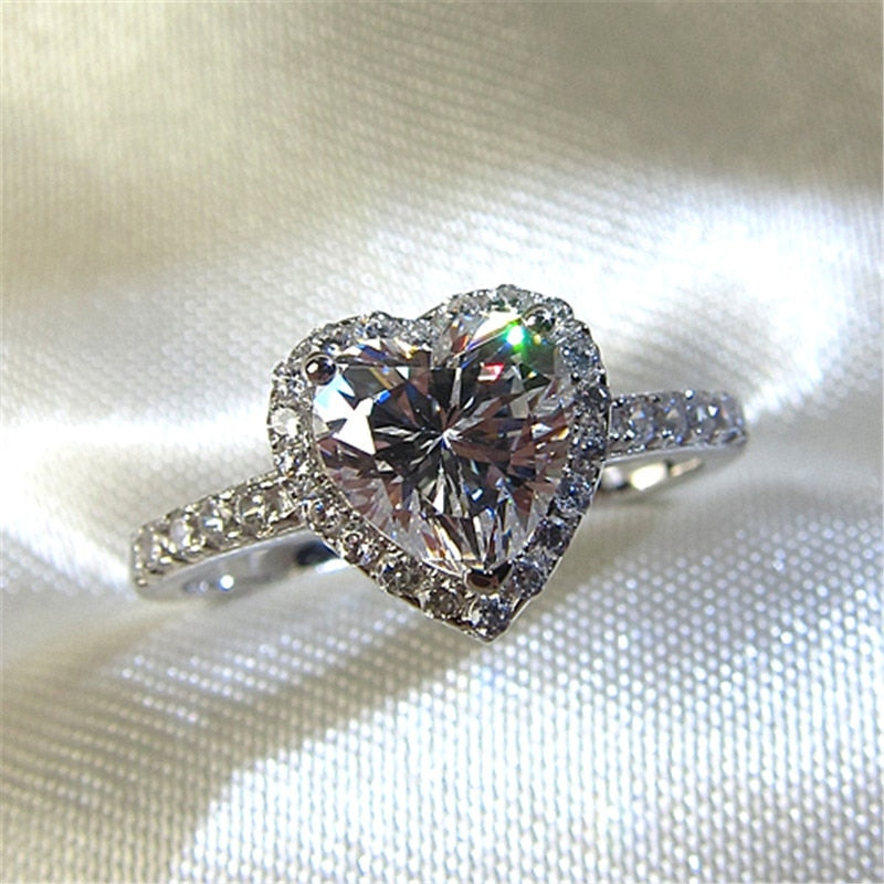 925 Silver Cubic Zirconia Stone Engagement Ring