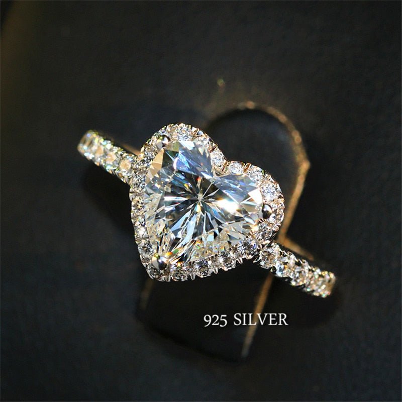 925 Silver Cubic Zirconia Stone Engagement Ring