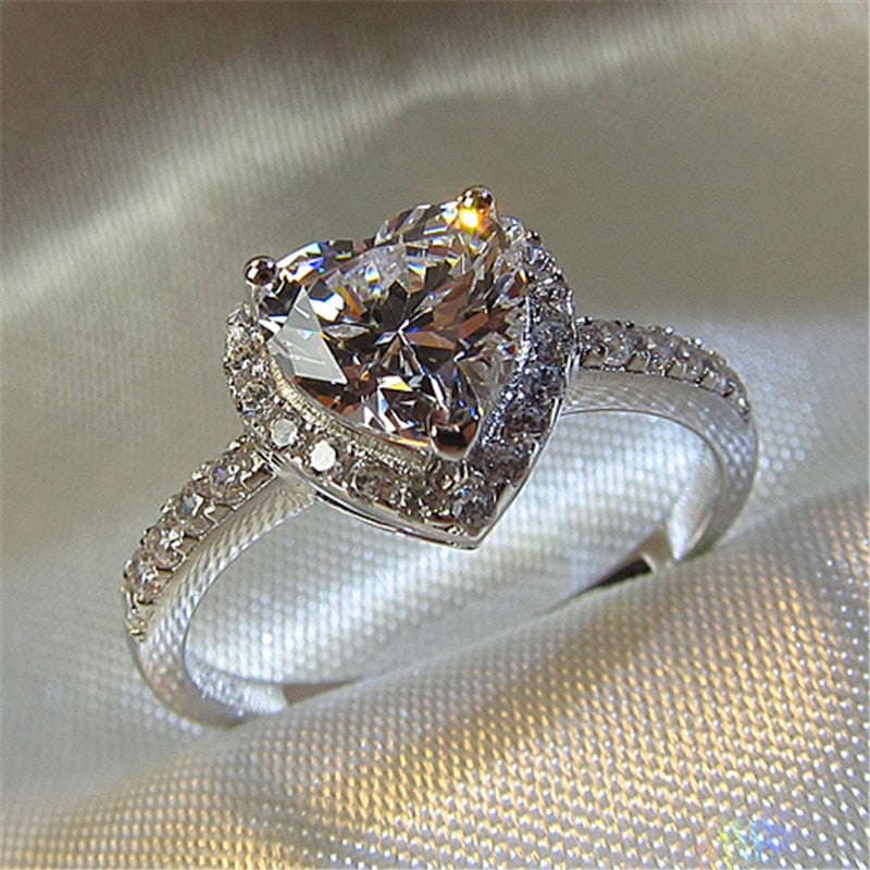 925 Silver Cubic Zirconia Stone Engagement Ring