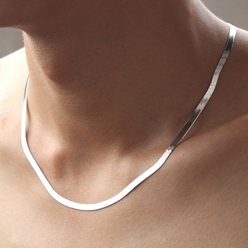 925 Silver Necklace 4MM Snake Chains