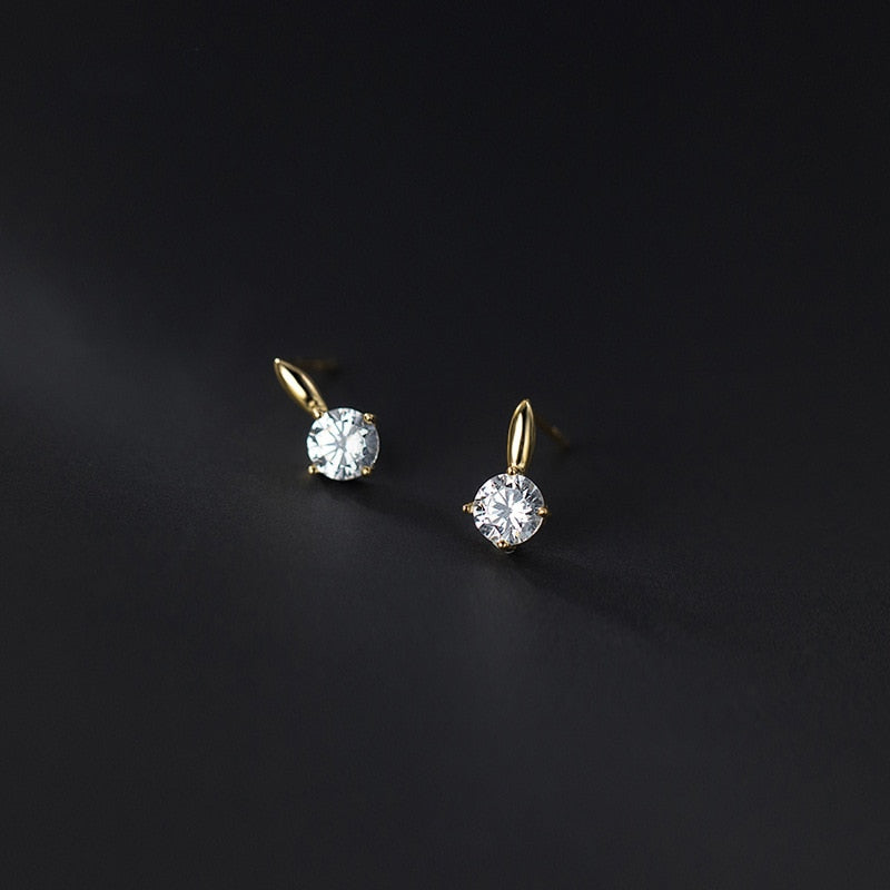 925 Sterling Silver Zircon Crystal Stud Earrings