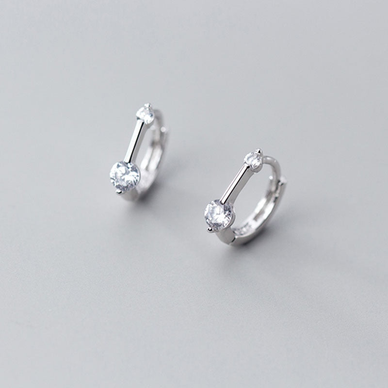 925 Sterling Silver Zircon Crystal Stud Earrings