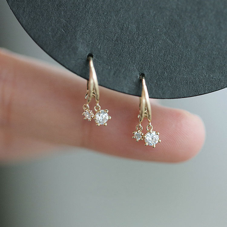 925 Sterling Silver Zircon Crystal Stud Earrings