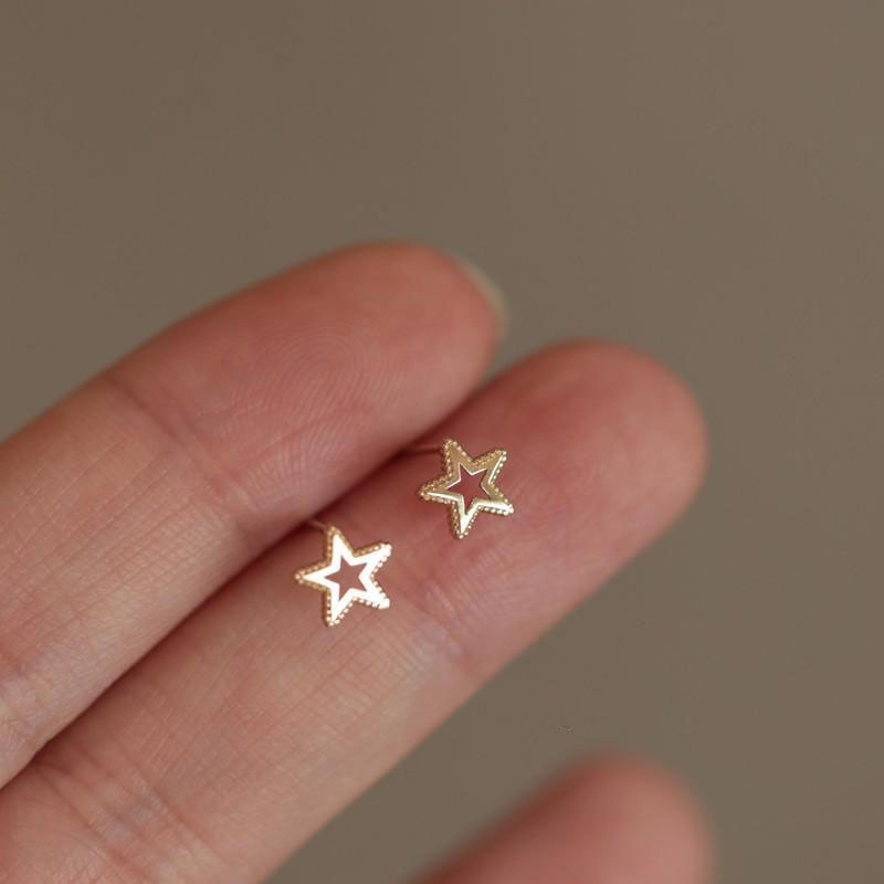 925 Sterling Silver Micro Crystal Pointed Star Studs