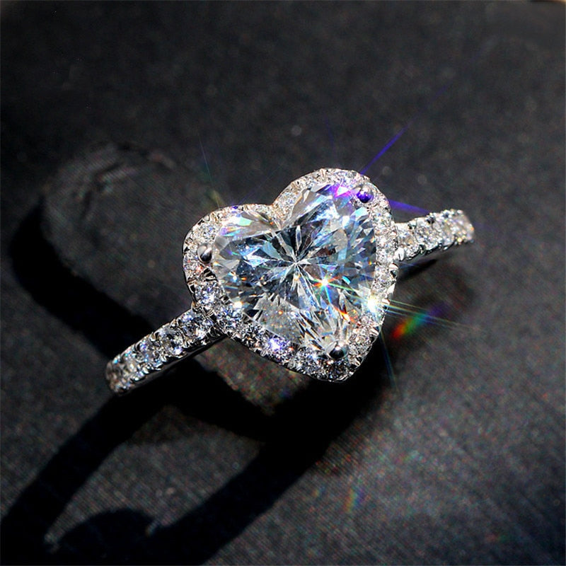 925 Silver Cubic Zirconia Stone Engagement Ring