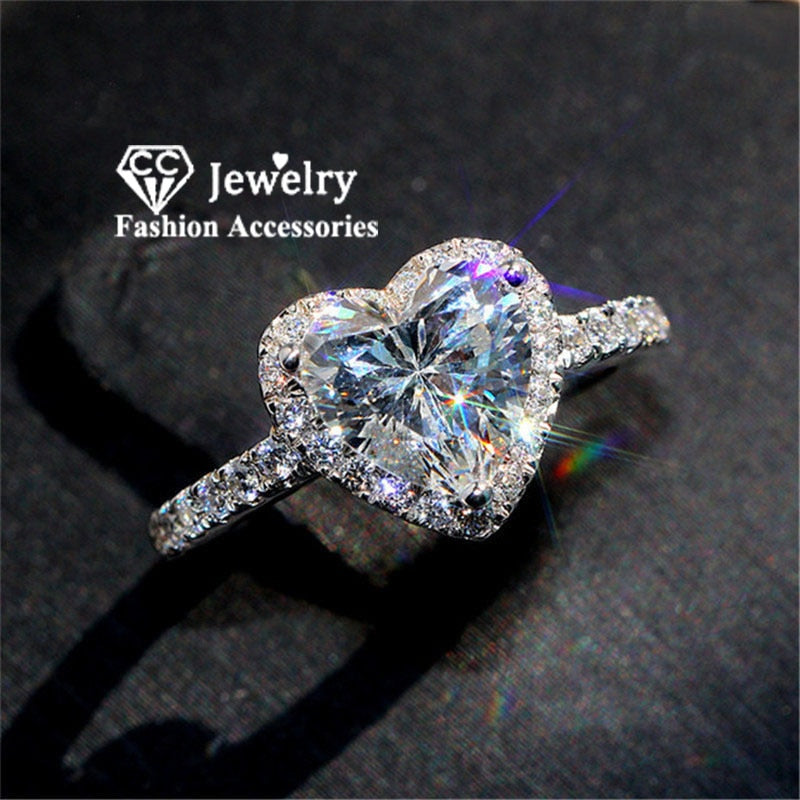 925 Silver Cubic Zirconia Stone Engagement Ring