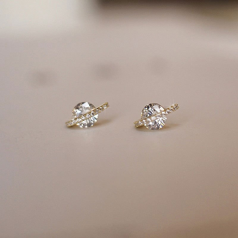 925 Sterling Silver Zircon Crystal Stud Earrings